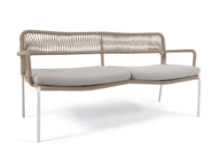 2-zit Loungebank CAILIN - Beige/wit Beige