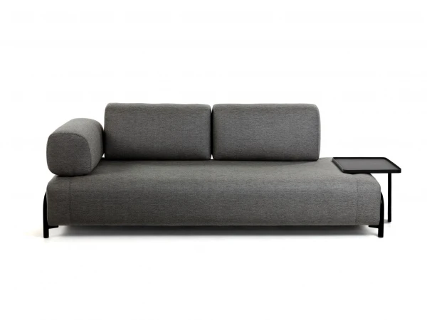 3-zit Zetel COMPO Met Dienblad - Donkergrijs Grijs 2 3-zit Zetel COMPO Met Dienblad - Donkergrijs Grijs - Afbeelding 2