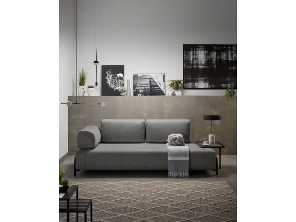 3-zit Zetel COMPO Met Dienblad - Donkergrijs Grijs 1 3-zit Zetel COMPO Met Dienblad - Donkergrijs Grijs