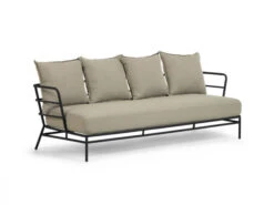 3-zit Loungebank MARELUZ - Zwart/beige Zwart