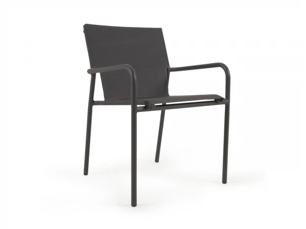 Aluminium Tuinstoel ZALTANA - Zwart Zwart 1 Aluminium Tuinstoel ZALTANA - Zwart Zwart