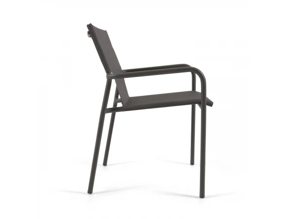 Aluminium Tuinstoel ZALTANA - Zwart Zwart 5 Aluminium Tuinstoel ZALTANA - Zwart Zwart - Afbeelding 5