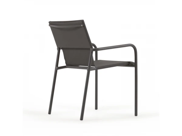 Aluminium Tuinstoel ZALTANA - Zwart Zwart 6 Aluminium Tuinstoel ZALTANA - Zwart Zwart - Afbeelding 6