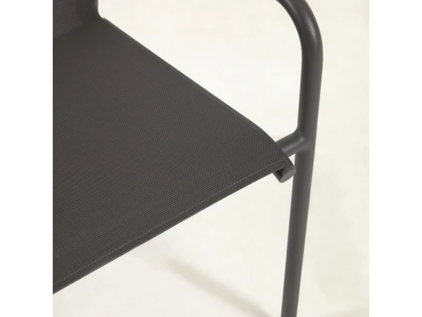 Aluminium Tuinstoel ZALTANA - Zwart Zwart 9 Aluminium Tuinstoel ZALTANA - Zwart Zwart - Afbeelding 9