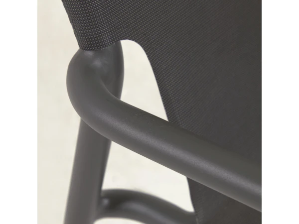 Aluminium Tuinstoel ZALTANA - Zwart Zwart 10 Aluminium Tuinstoel ZALTANA - Zwart Zwart - Afbeelding 10