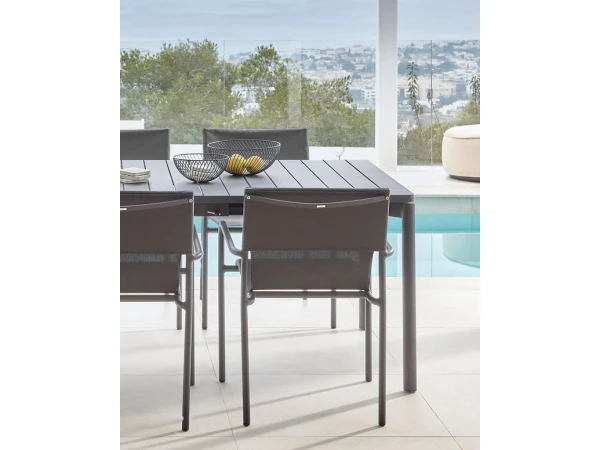 Aluminium Tuinstoel ZALTANA - Zwart Zwart 4 Aluminium Tuinstoel ZALTANA - Zwart Zwart - Afbeelding 4