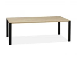 Eetkamertafel FAMOUS - Fresh Oak/zwart Metaal Hout