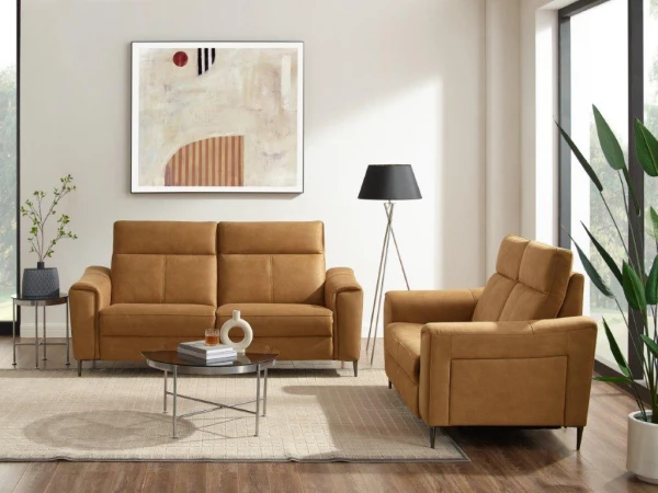 3-zit Met 2 Elektr. Relaxen NEPAL - Cognac Cognac 16 3-zit Met 2 Elektr. Relaxen NEPAL - Cognac Cognac - Afbeelding 16