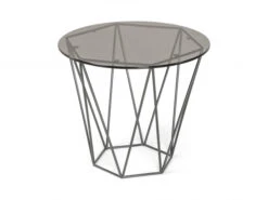 Salontafel SIX Hoog - Glas/stalen Frame Zwart